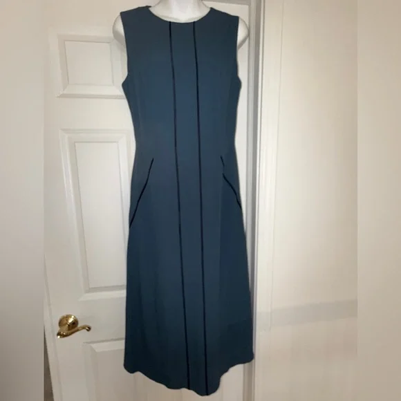 New With Tags Hugo Boss Women's Elegant Dimasia A-line Dress in Blue, Size 8 - Picture 2 of 13